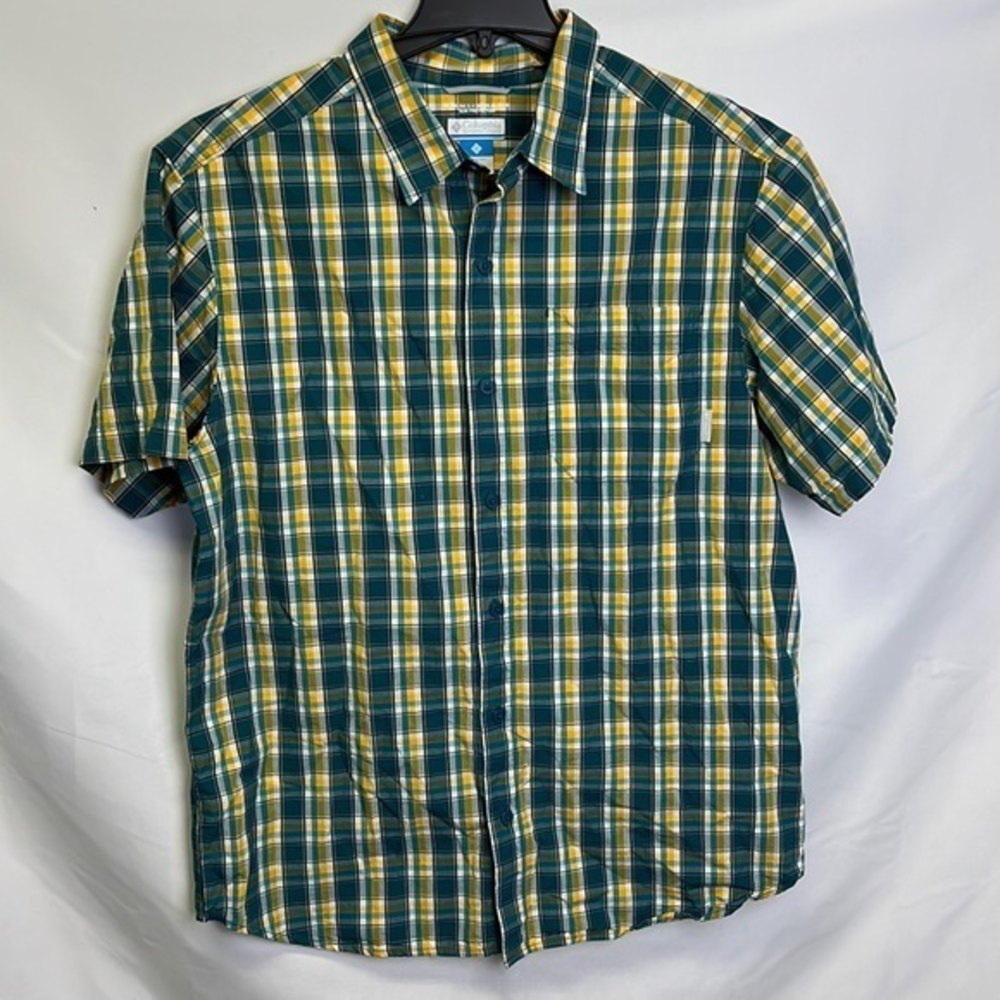 Columbia Omni Shade Protection Short Sleeve‎ Button Down Shirt Mens Size Large